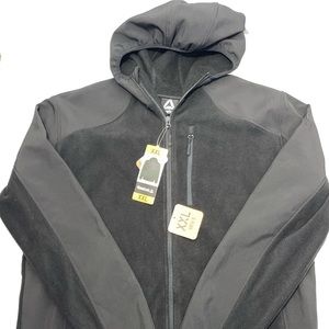 Reebok Mens Fleece Zip Up jacket Hooded Size XXL Black  NWT